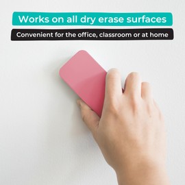 WallDeca Dry Eraser, Felt Bottom Surface Whiteboard Cleaner, Dry Wipe Board Eraser, Magnetic Tool for Dry Erase Board, Works on All Whiteboard Surfaces, Glass Board and Presentation Surfaces (Pink)