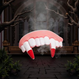 DPWOUM White Vampire Teeth Fake Teeth for Dogs,Funny Silicone Braces,Creative Fake Chew Toys, Easy to Apply Dog Toy,Interactive Toys,Dog Christmas Costume Suitable Accessories