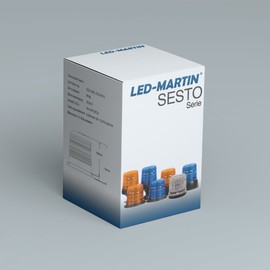 LED-MARTIN Sesto Rotating Beacon, 11 Flash Patterns, Blue, 3-Point, 12 V, 24 V, Professional Beacon, Warning Light, Flash Light for Use in Road Traffic