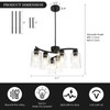 KUSSCO 6-Light Modern Chandelier Black Chandeliers for Dining Room Seeded
