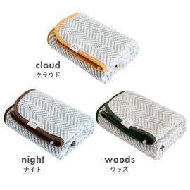 Trampalan Blanket Gift Set, Throw, Mum Blanket with Wrapping, 5 Way, Washable, Silk Filled Cotton, Approx. 27.6 x 43.3 inches (70 x 110 cm) (Night)