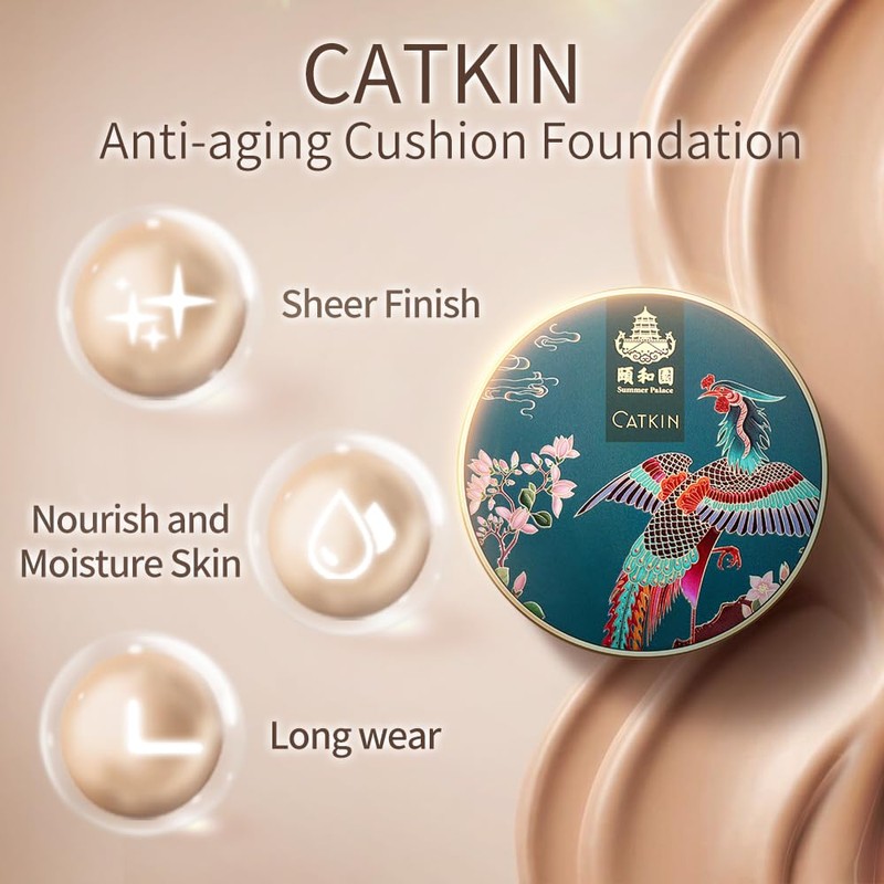 CATKIN X SUMMER PALACE Foundation for Mature Skin, Full Coverage