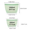 6 Pack Reusable Silicone Food Storage Bags, Emptycolor Reusable Ziplock