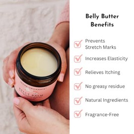Irene Organics Crema De Vientre Orgánica Para El Embarazo Prevención Y Tratamiento De Estrías Galardonado Bálsamo Anti Estrías Para El Embarazo Y El Posparto 8Oz - Crema Hidratante Bump