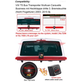 Super HD Brake Light Reversing Camera Set with 4.3 Inch LCD Monitor Replacement for VW Multivan T5 V 5 Van California 7EF 7EM 7EN 7HF 7HM 7HN/ Caravelle V Bus Box 7EB 7EJ 7HB 7HJ 7EA 7EH 7HA 7HH