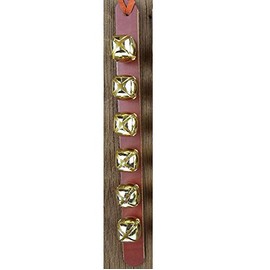Nohma Leather 6 Arctic Sleigh Bell Leather Strap Door Hanger Dog Puppy Training Amish Handmade