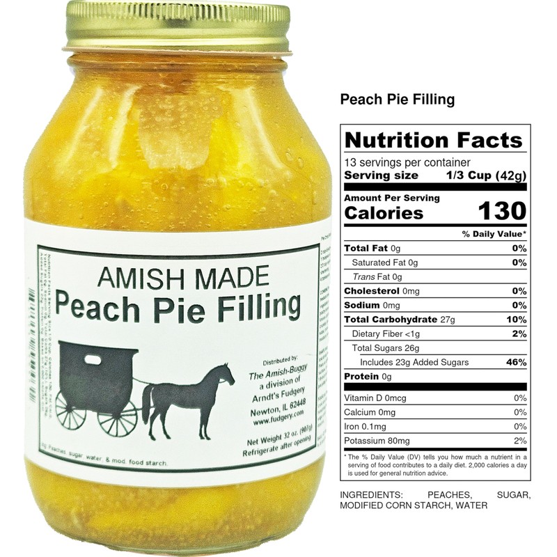 Amish Pie Filling and Topping (Peach 1-Jar)