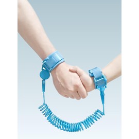 JXLESW Anti Lost Wrist Link for Kids, Child Safety Leash with Both Ends Quick-Release Buckle, Rotating Clasp, Security Lock, Firm Steel Wire Coil (Blue)