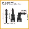 Partuto 2 Set 1/4" 6.3mm SAE to 5/16" 8mm Nylon