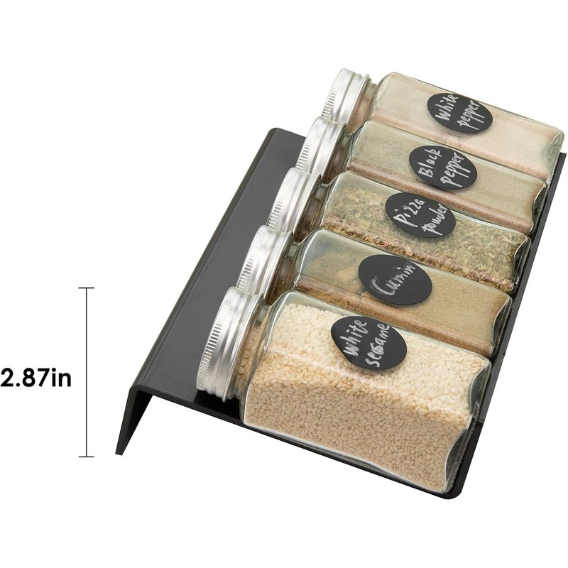 NEETBU 6PCS Expandable Spice Drawer Organizer Insert, Adjustable Tiered Countertop