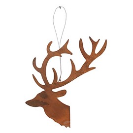 Macosa SA89256 Decorative Deer Head Rust for Hanging Metal Deer Christmas Decoration Autumn Decoration Pendant Decorative Hanger Large Hanging Decoration Christmas Winter Decoration