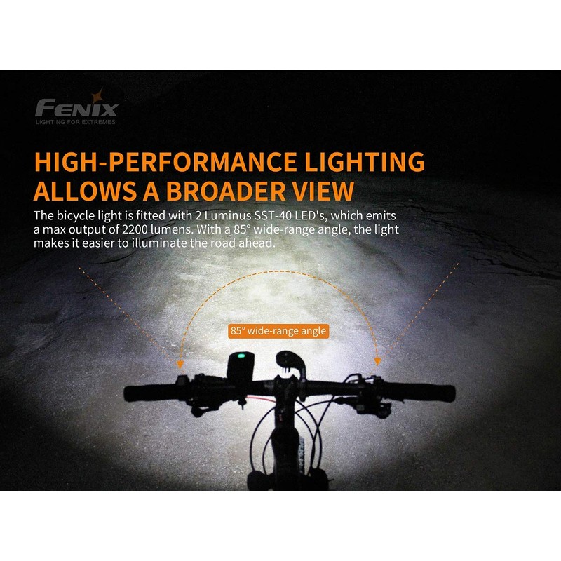 fenix Unisex's BC30 V2 2200 Lumen Wireless Remote Front Bike