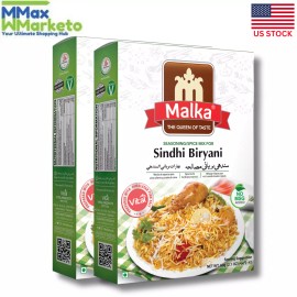 Malka Sindhi Biryani Seasoning Mix 60gm - Non GMO, Gluten Free (Pack Of Two)