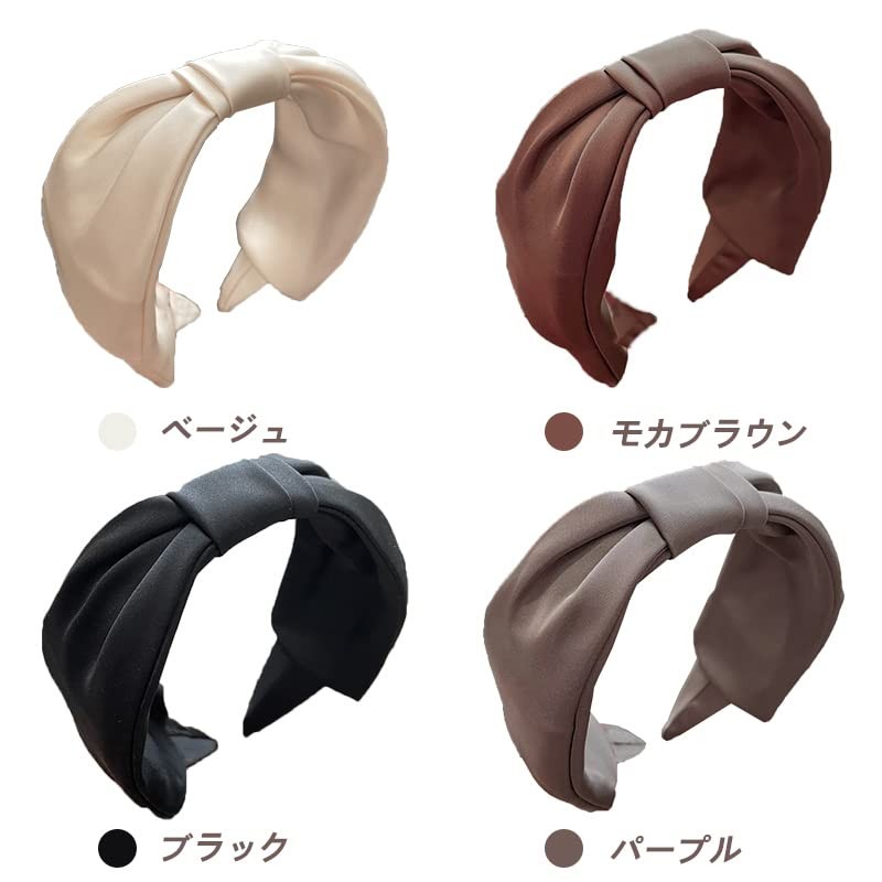 カチューシャ 痛くない レディース ヘアバンド 幅広 無地 蝶結び 可愛い ヘアアクセサリー ワイド