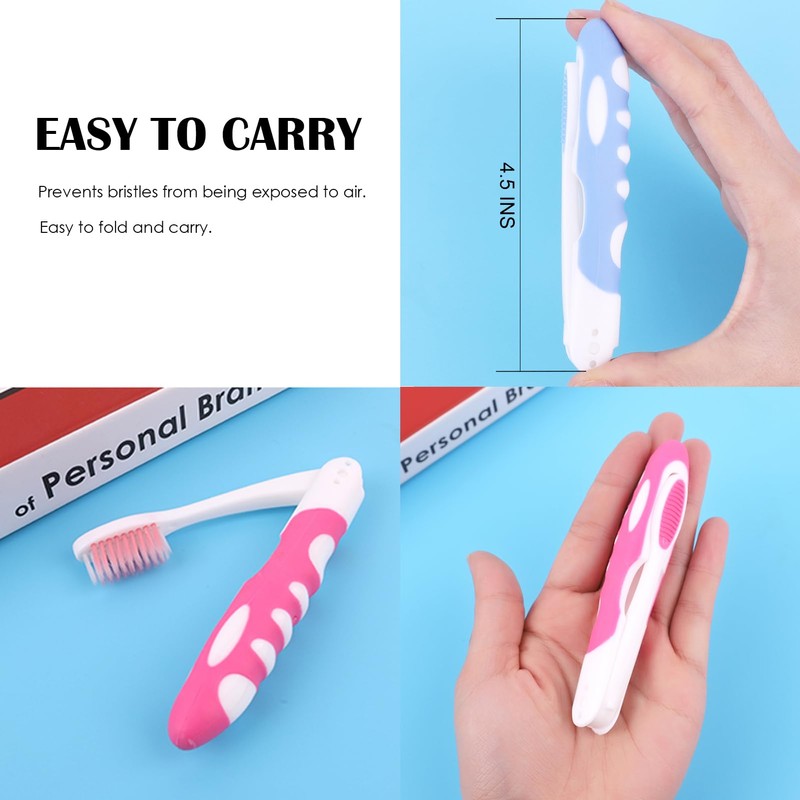 EasyHonor Folding Toothbrush - Soft Potable Travel Size, Individually Wrapped