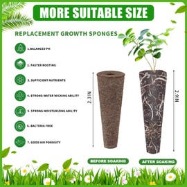 100 Pcs Seed Pods Replacement, Sponges Seed Growth Kit, Grow Sponges for Greenhouses & Germination Equipment, Starter for Indoor Garden System (Black)