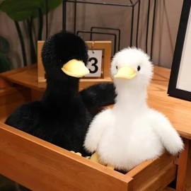 Tomato Bomb White Soft Fluffy Plush Duck Stuffed Animal Adorable Gift for Kids and Families
