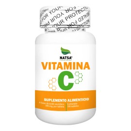 Vitamina C 100 Tabletas 500 Mg Cu, Calidad Premium Sabor Natural