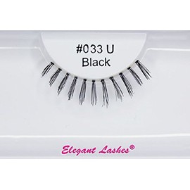 Elegant Lashes #033 Black - False Under Eyelashes for Bottom/Lower Lashes (100% Natural Human Hair)