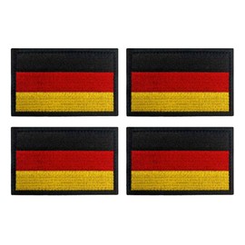 Pack of 4 Mini Germany Flag Patch Embroidery Tactical Military Patch with Nylon Airsoft Patch for Tactical Clothing Jacket Embroidery Tapes Pockets Badge Backpacks