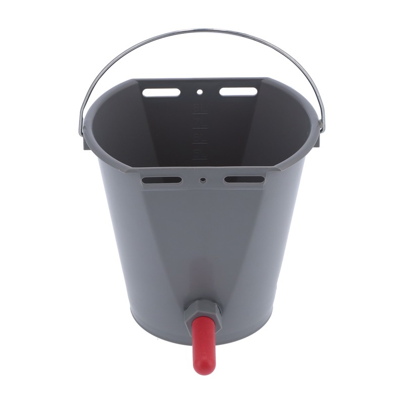 8L Plastic Feeder Bucket with Nipples Check Valves Feeding Equipment