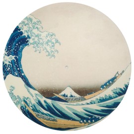 Menesia 12 Inch Turntable Mat, Slipmat for Vinyl LP Record Player, Anti Static Turntable Platter Mat (japan great wave)