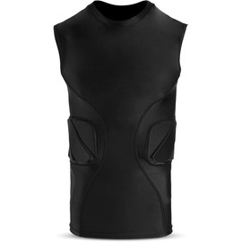 WEARCOG - Camisa de compresión acolchada para niños sin mangas | Equipo protector, playera protectora para fútbol, béisbol y sóftbol, talla S juvenil