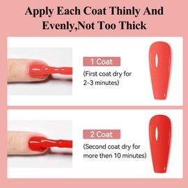 Bevimee Nail Polish, Air Quick Dry, Bright Red Color Nail Lacquer Non-Gel Fast Drying Nail Art Polish, Nail Pigment Oil-based Jelly Fingernail Concealer Polish, 1PC 12ML Long Last