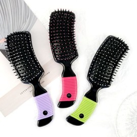 Fluorescent Cushion Hairbrush Brush (Big) 1 Green 2ea