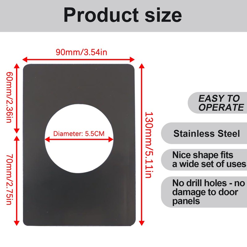 8Pack Door Knob/Deadbolt Reinforcement Plate Matte Black, Door Lock Fixing
