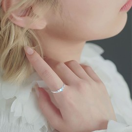 Moonstone Ring 925 Sterling Silver Open Ring for Women’s Synthetic Moonstone Jewellery Adjustable Ring for Girlfriend Mother