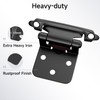 HOSOM 10 Pack 1/2 Inch Overlay Matte Black Cabinet Hinges,