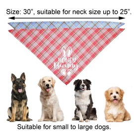 JOTFA Easter Dog Bandanas, Dog Easter Bandana Scarf for Small Medium Large Dogs Pets (Happy Easter & Honey Bunny)