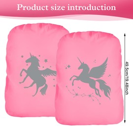 UOY School Bag Rain Cover, 2 Pieces Unicorn Rain Cover School Bag Rain Cover Backpack Children, Rain Cover for Backpack School Bag, Ergobag Rain Cover for Girls Children
