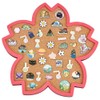 BENECREAT Cherry Blossom Pin Cork Board, 30x30cm Wall Mounted Corkboard
