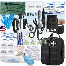 Lab Supply Mart Emergency Survival Kit with Survival Gear Tools First Aid for Backpack GO Bag-80