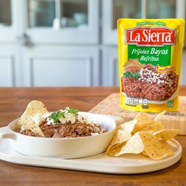 La Sierra Bayos Beans Refried Pouch 430g / Mexican Refried Beans in Pouch, Easy Cooking Mexican Frijoles, Microwaveable