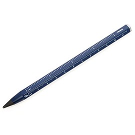 Troika Multi Tasking Pencil with Sustainable Continuous Aluminium and Metal Tip Blue Interchangeable Erasable with Centimeter/Inch Ruler Size 147 x 10 x 10mm PEN20/DB