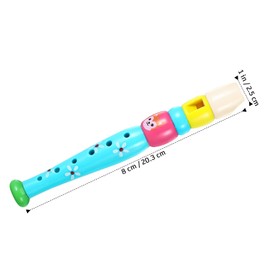 Gadpiparty 2 Pieces Small Wooden Recorders for Kids, Piccolo Flute Six-Hole Flute Learning Rhythm Musical Instrument Baby Toddlers Early Education Music Sound Toys (Random Color)