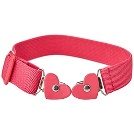 Playshoes Girl's Belt Elastic Heart Clip Plain, pink heart
