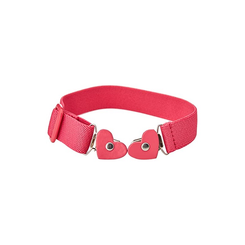Playshoes Girl's Belt Elastic Heart Clip Plain, pink heart
