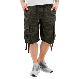 Jogger Shorts with Cargo Pockets - Regular and Big & Tall Sizes, Woodland, Medium
