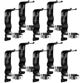 Therwen 10 Pack Fire Extinguisher Bracket 5 lb Wall Mount Stainless Steel Fire Extinguisher Holder for Home Truck Vehicle, Black