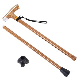 Metal Multi Function Telescopic Flashlight Lightweight Cane (Burlywood Color)