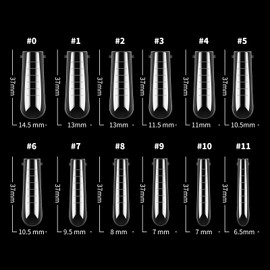 Nail Dual Forms for Polygel, 120Pcs Coffin Shape Nail Forms for Builder Gel Reusable, 12 Sizes Extension Acrylic Nail Molds Sets, Nail Gel Forms False Nail Tips for Manicure Nail Art Design Salon DIY