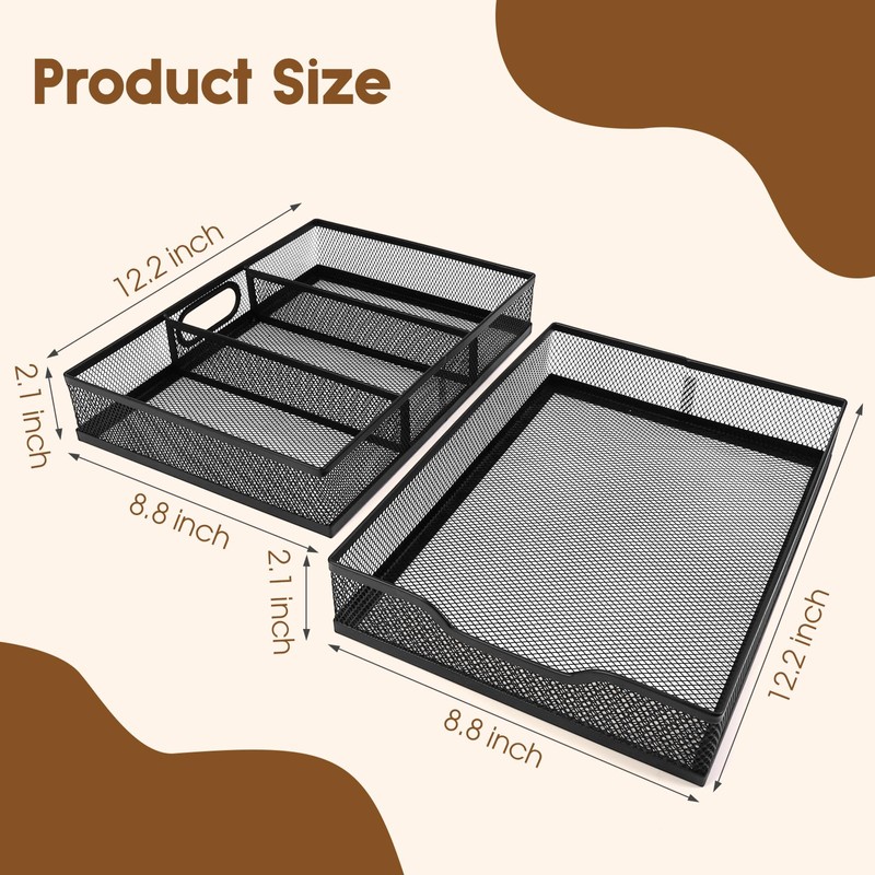 Yummy Sam 2 Pack Metal Mesh Office Desk Drawer Organizer