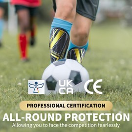 Kids Shin Pads - High Strength Polypropylene Shin Pads Boys for Ages 2 to 15, Skin Friendly & Non Slip Football Shin Pads with Ankle Protection, Exquisite Football Shin Guards Gift Box for Kids