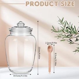 KALIONE 2 Sets 77oz Glass Jars Bath Salt Container with Airtight Lid and Scoop, Large Glass Storage Containers for Bath Salt, Sugar, Flour, Laundry