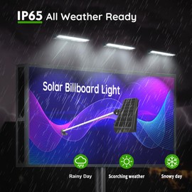 KARLIOBE Solar Sign Lights Outdoor with 232 LEDs Super Bright, IP65 Waterproof, 8000MAh Commercial Solar Billboard Light for Real Estate Signs, Business, Advertisement, High Way Sign Lighting