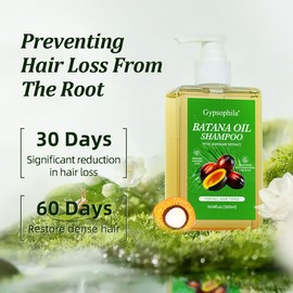 Batana Oil Hair Growth Shampoo, Rosemary Shampoo – Nourishing & Rejuvenating for Softness & Volume, Suitable for Men & Women, Reduces Hair Loss (10.14 floz)
